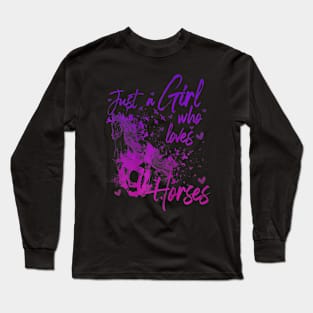 Just A Girl Who Loves Horses Premium Long Sleeve T-Shirt